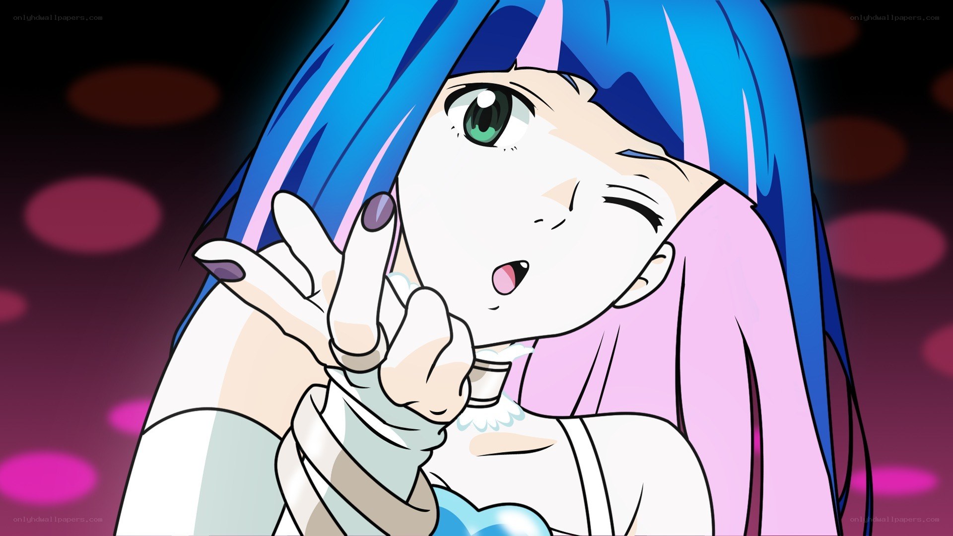 blue-haired anime character