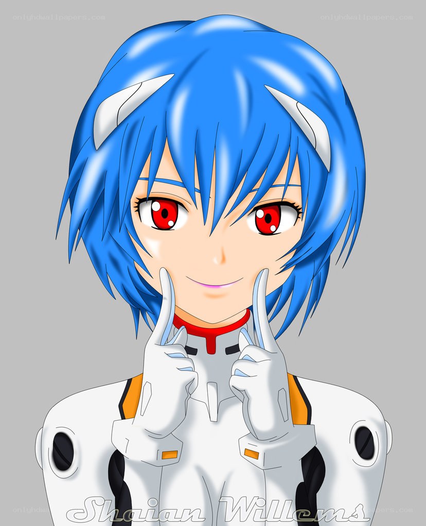 blue-haired anime character