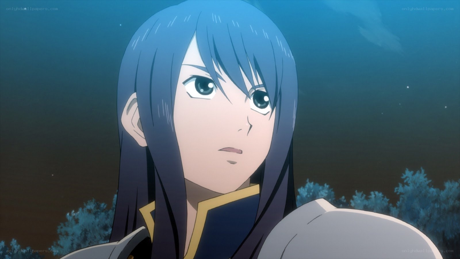 blue-haired anime character