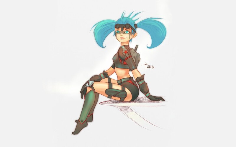 blue-haired anime character