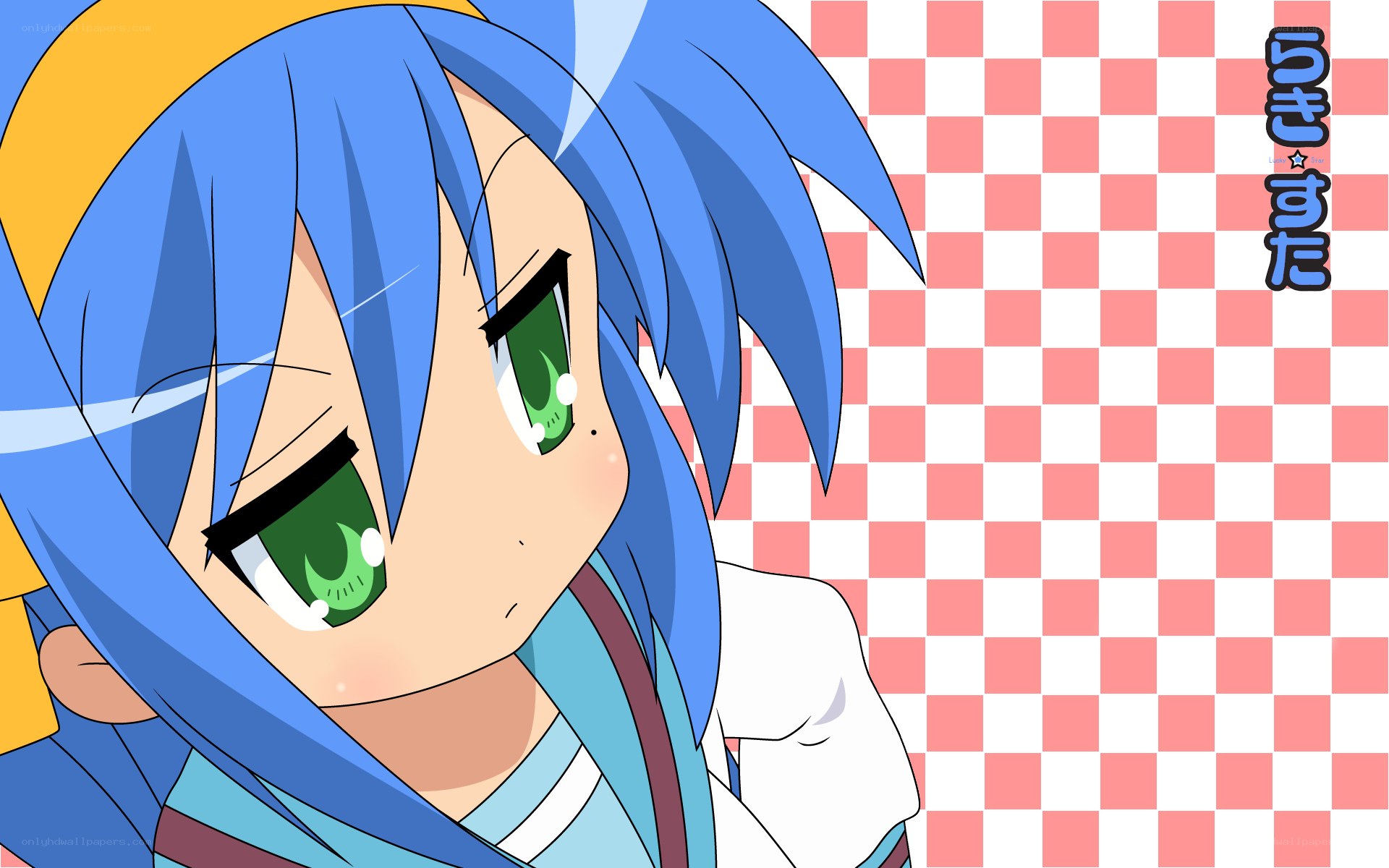 blue-haired anime character
