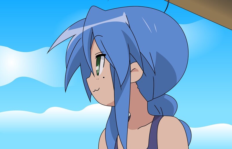 blue-haired anime character