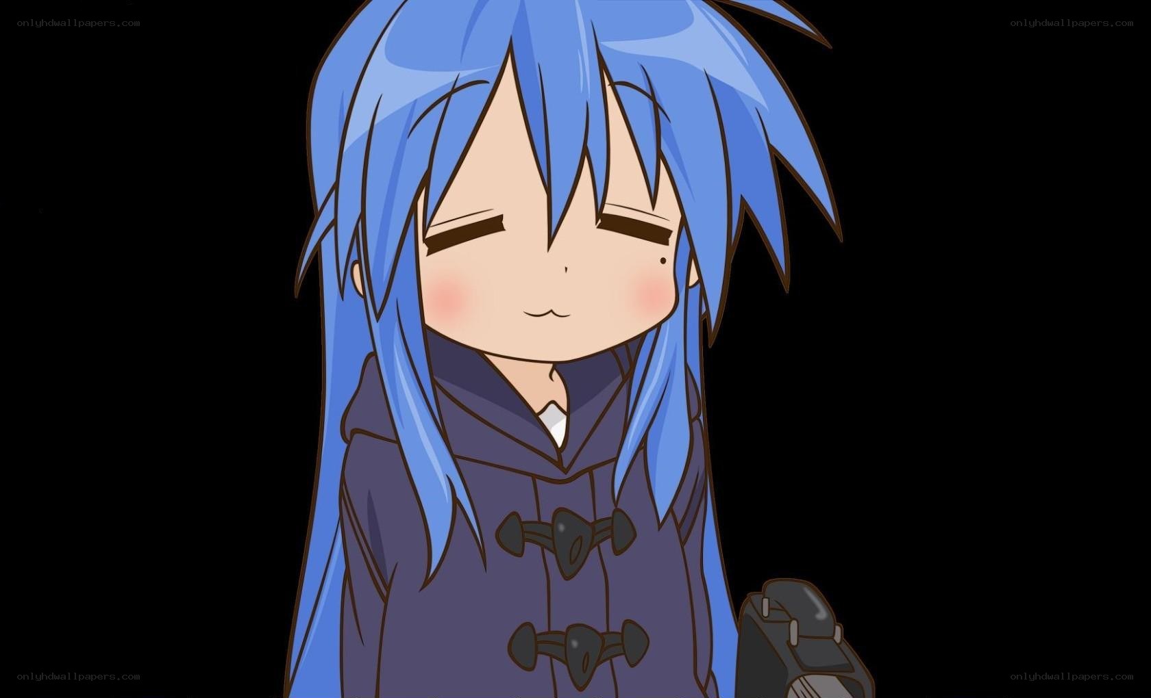 blue-haired anime character