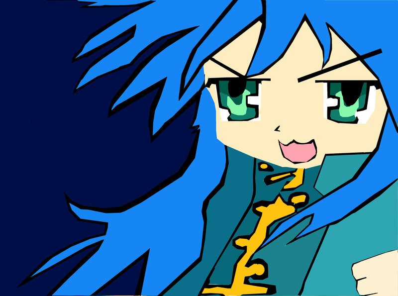 blue-haired anime character