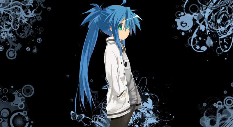 blue-haired anime character
