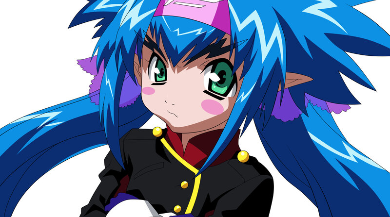 blue-haired anime character