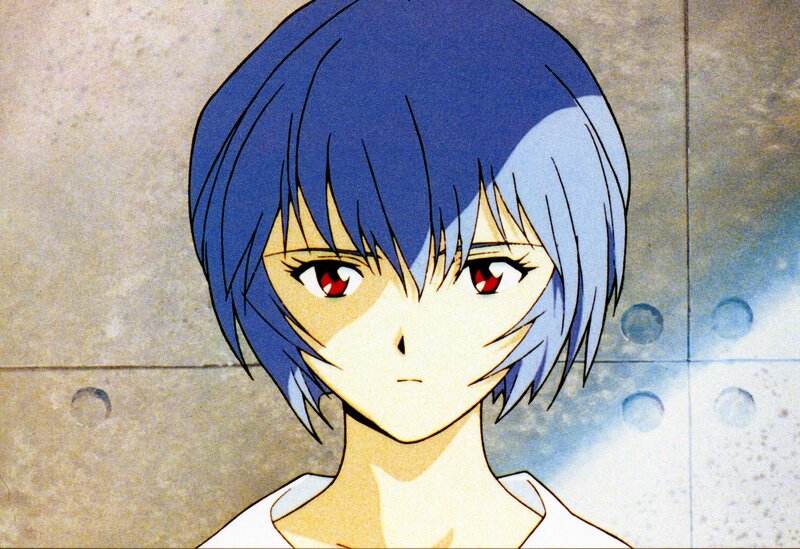 blue-haired anime character