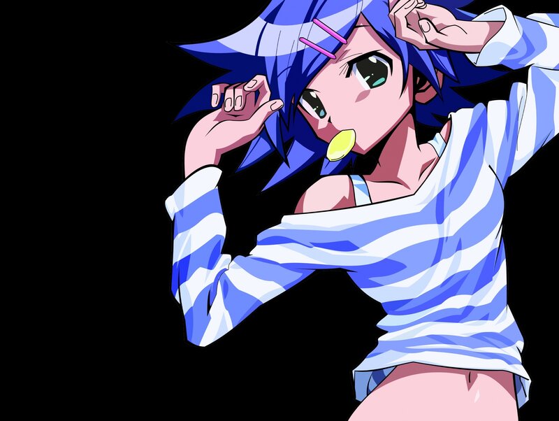 blue-haired anime character