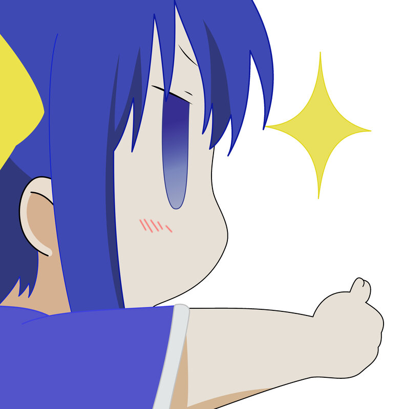 blue-haired anime character