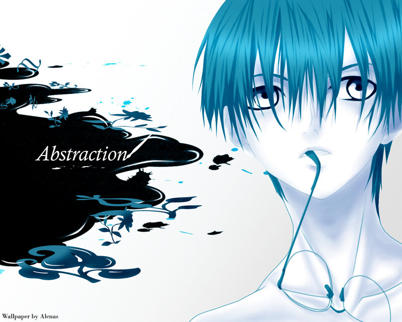 blue-haired anime character