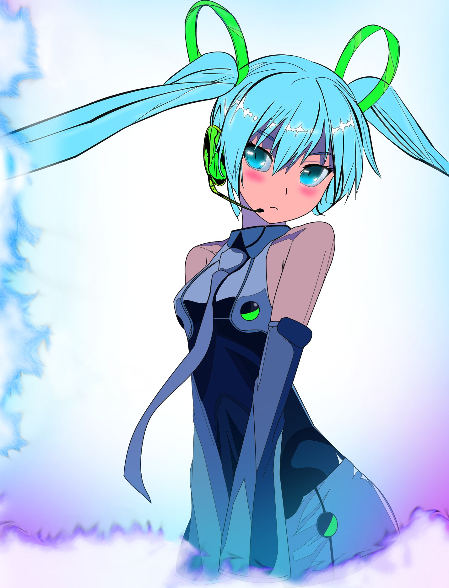 blue-haired anime character
