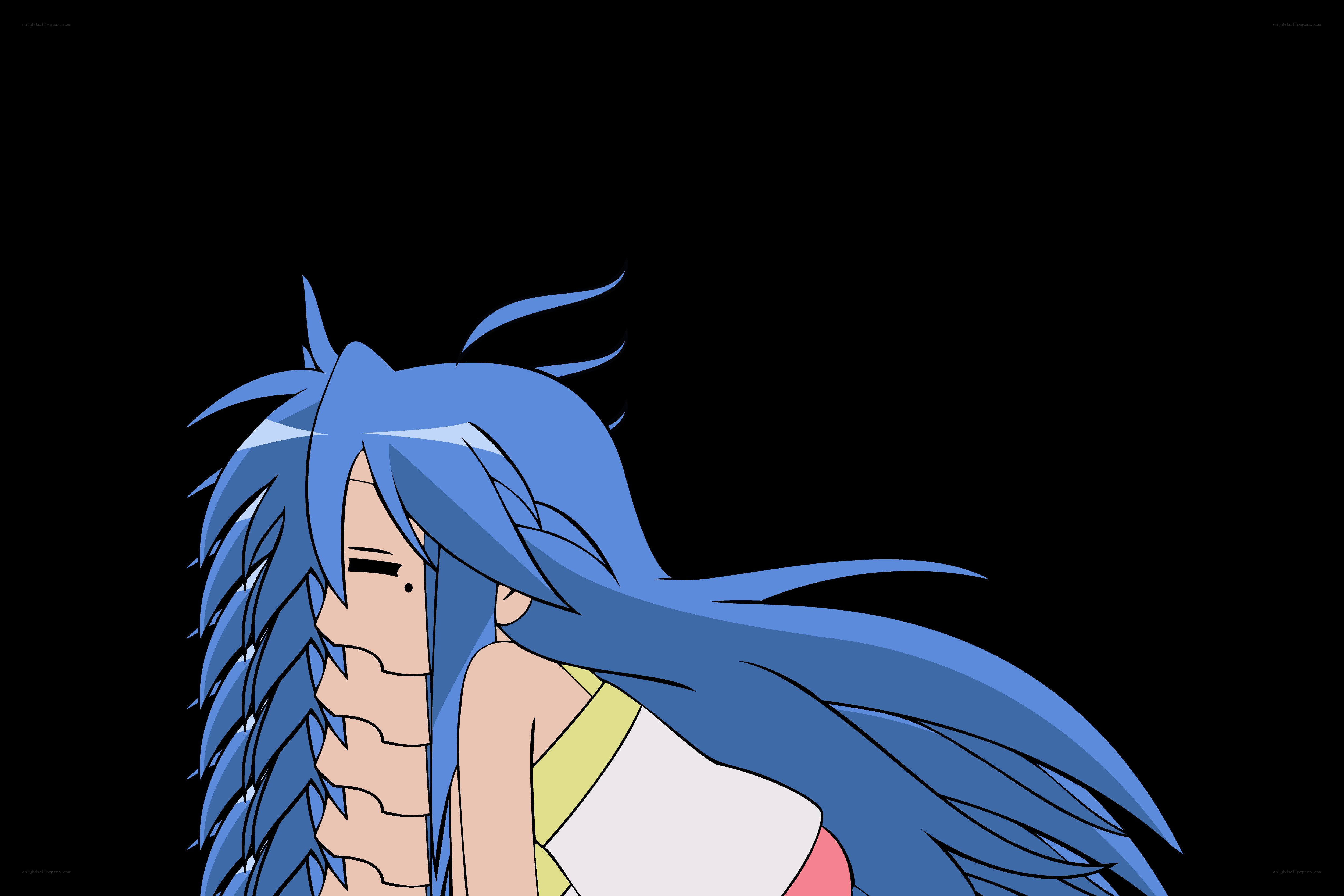 blue-haired anime character