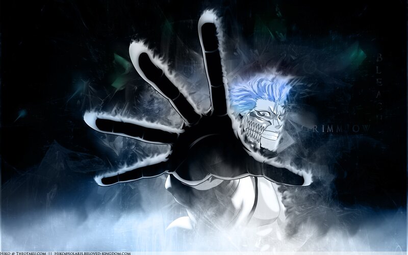 Blue-haired Anime Character — Black, Dramatic, Hand