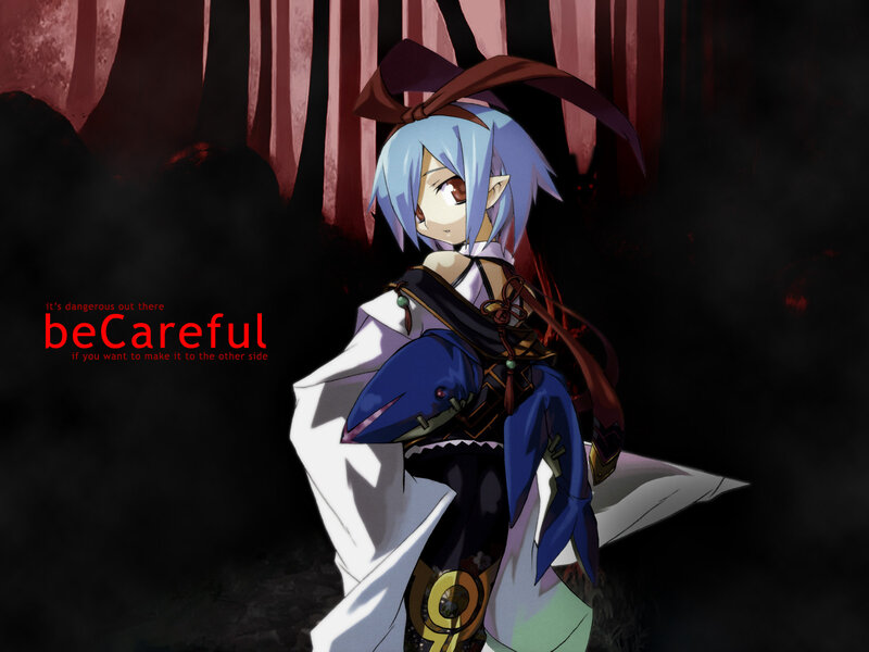 Blue-haired Anime Character — Black, Dramatic, Night, Forest