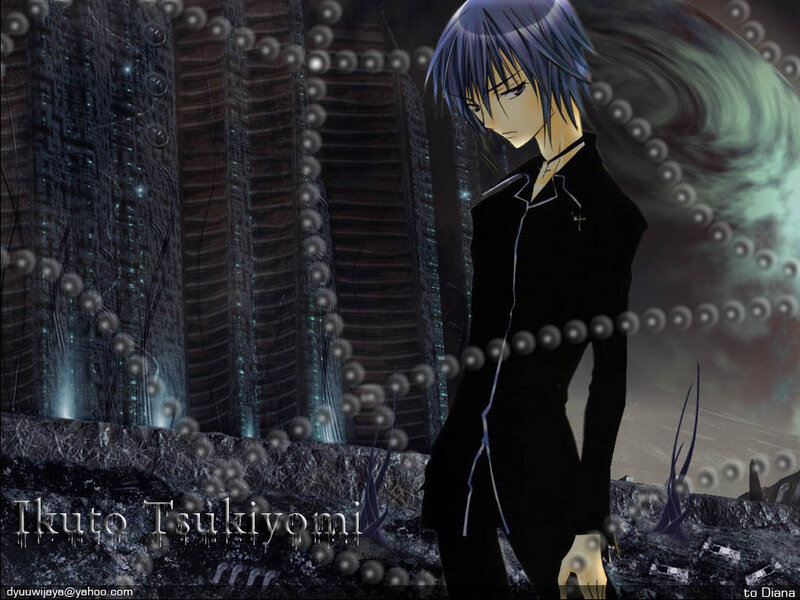 Blue-haired Anime Character — Black, Dramatic, Night