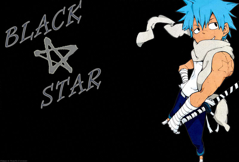 Blue-haired Anime Character — Black, Dynamic