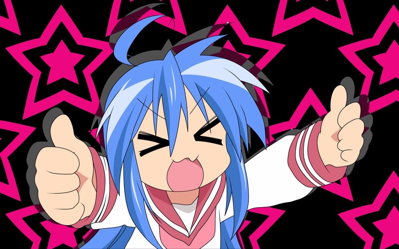 Blue-haired Anime Character — Black, Energetic