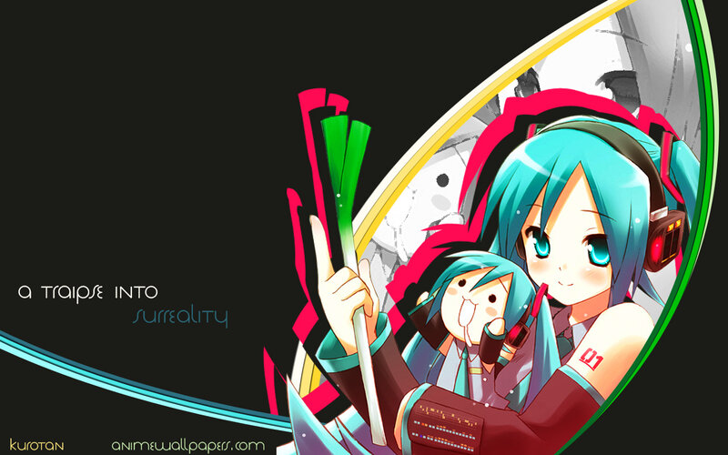 Blue-haired Anime Character — Black, Playful