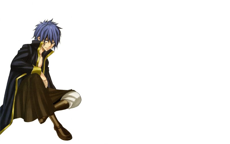 Blue-haired Anime Character — Black, Serious, Cloak