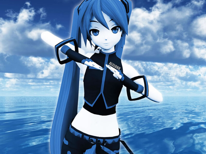 Blue-haired Anime Character — Blue, Calm, Afternoon