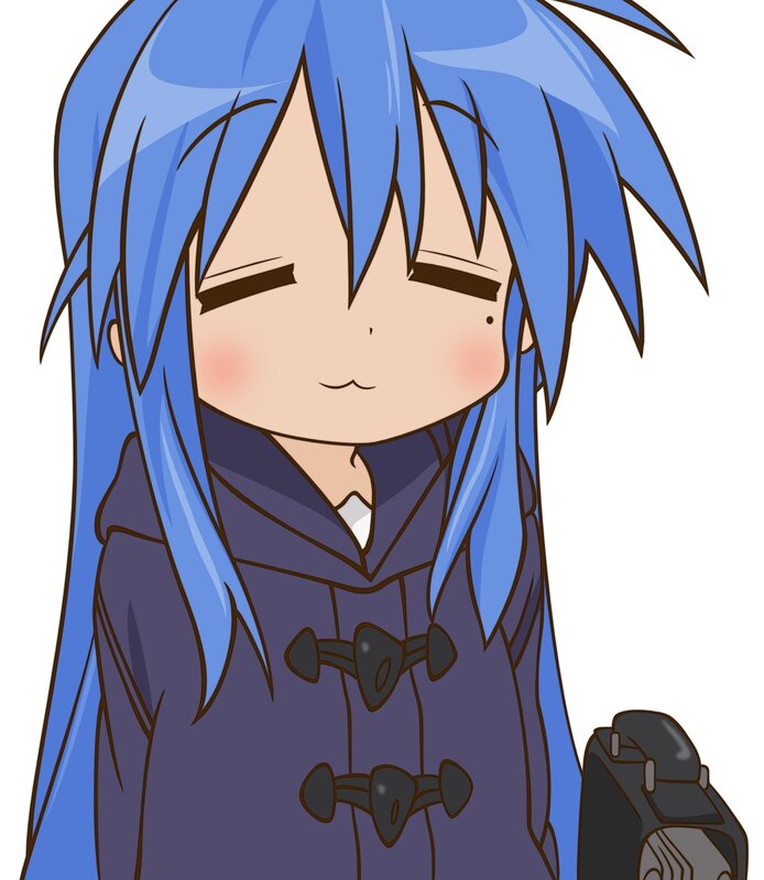 Blue-haired Anime Character — Blue, Calm, Coat, Bag