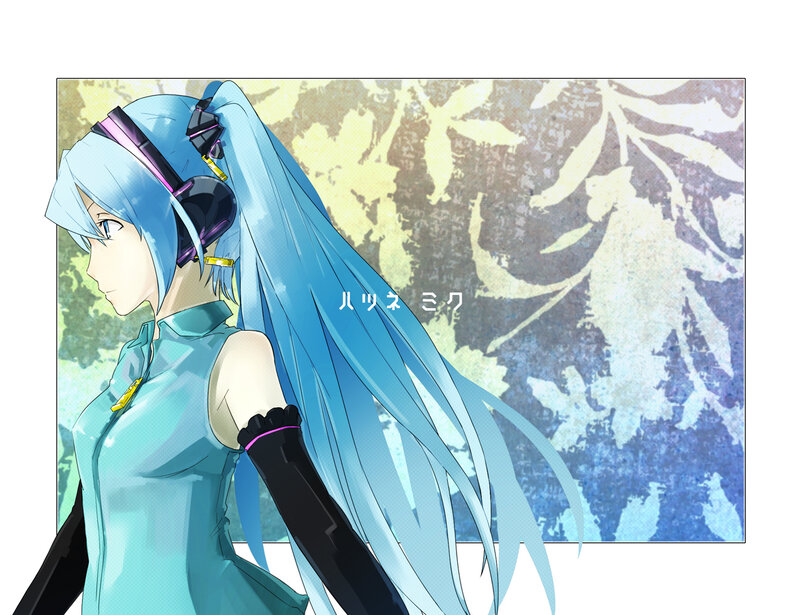 Blue-haired Anime Character — Blue, Calm, Headphones, Long Hair
