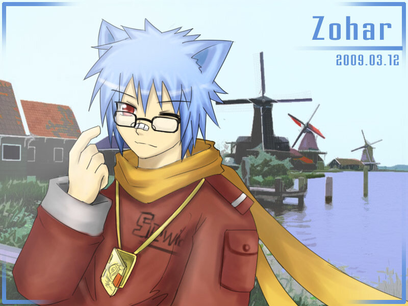 Blue-haired Anime Character — Blue, Calm