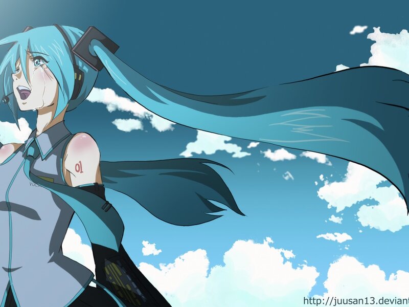 Blue-haired Anime Character — Blue, Dramatic, Afternoon
