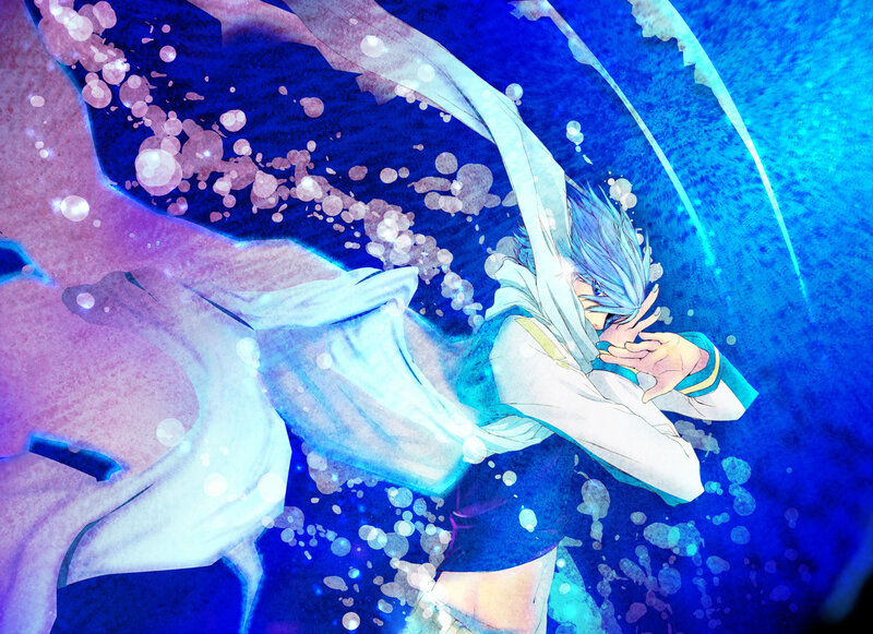 Blue-haired Anime Character — Blue, Dramatic, Anime Art