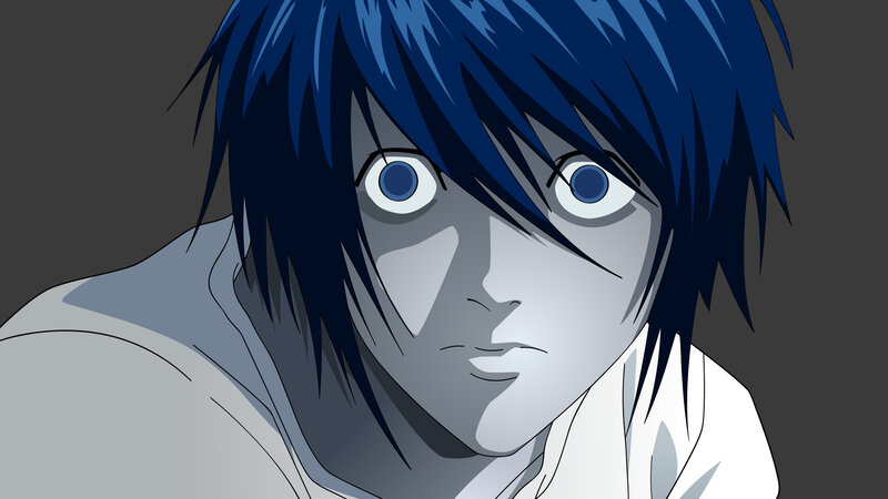 Blue-haired Anime Character — Blue, Dramatic, Close-up, White Shirt