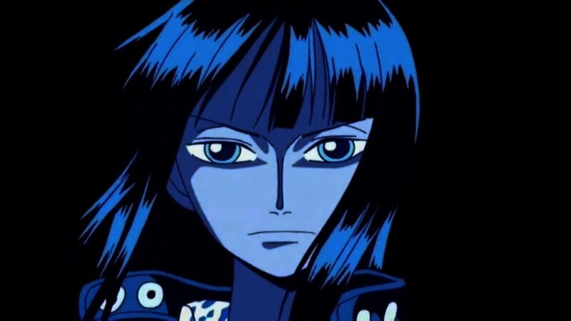 Blue-haired Anime Character — Blue, Dramatic, Dark Background