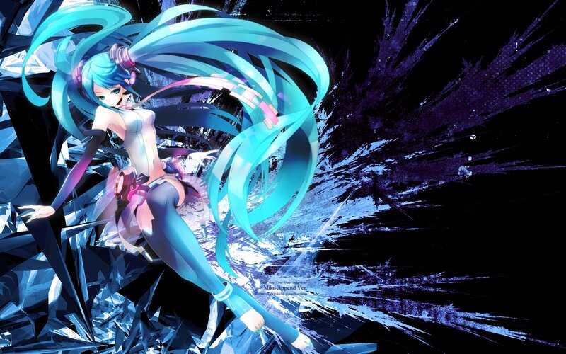 Blue-haired Anime Character — Blue, Dramatic, Digital Art, Long Hair