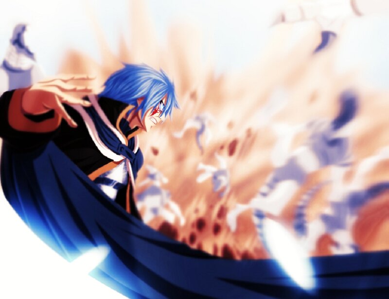 Blue-haired Anime Character — Blue, Dramatic, Explosion