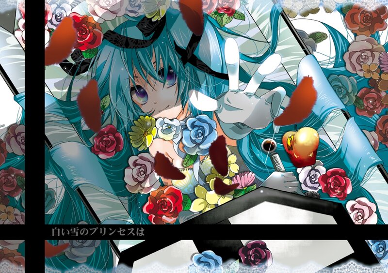 Blue-haired Anime Character — Blue, Dramatic, Flowers