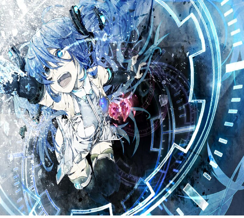 Blue-haired Anime Character — Blue, Dramatic, Headphones