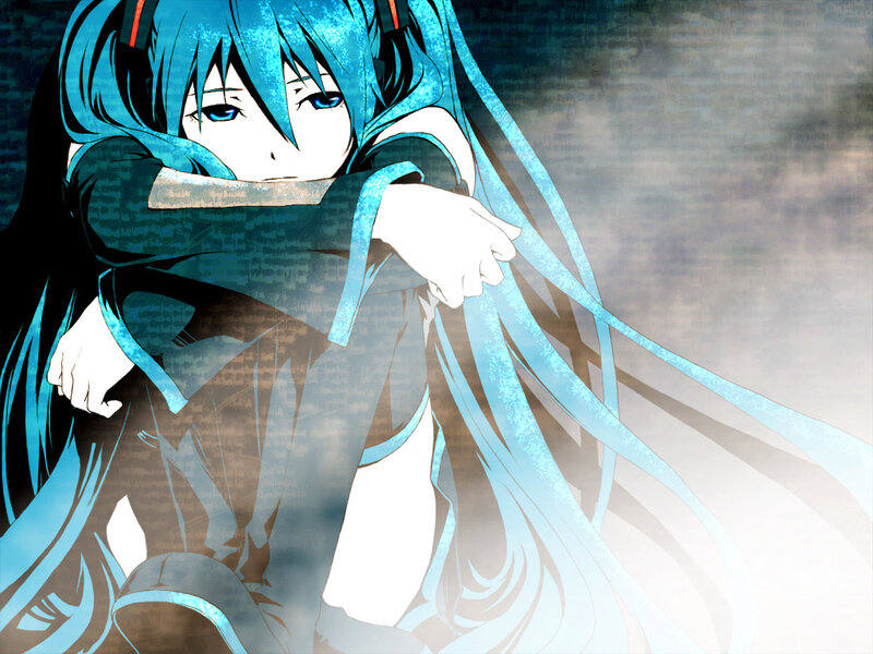 Blue-haired Anime Character — Blue, Dramatic, Long Hair, Headphones
