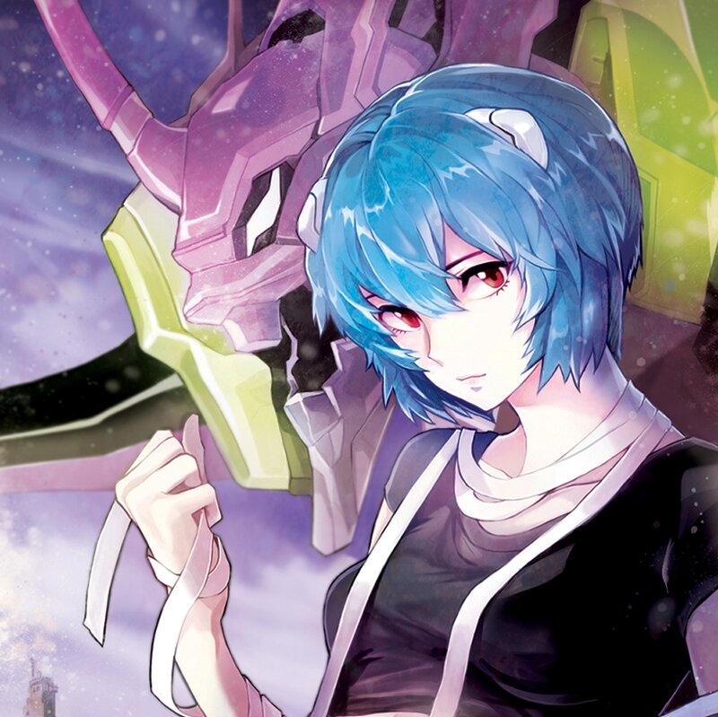 Blue-haired Anime Character — Blue, Dramatic, Mecha