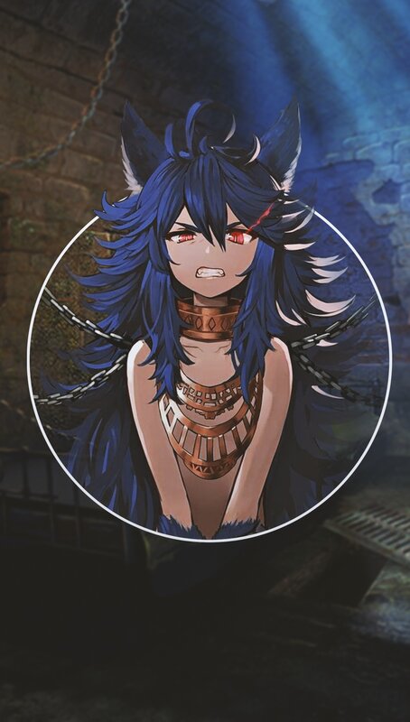 Blue-haired Anime Character — Blue, Dramatic, Night, Chains, Cat Ears