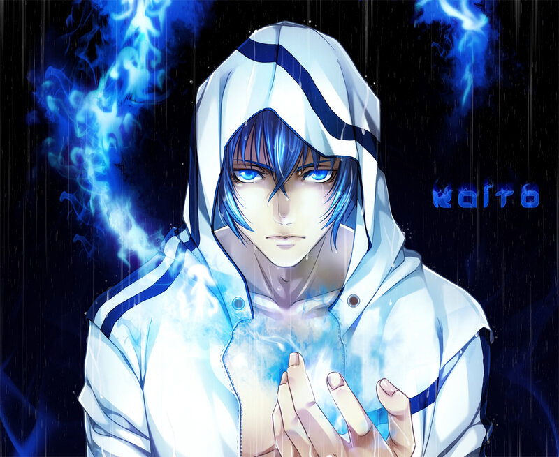 Blue-haired Anime Character — Blue, Dramatic, Night, Rain