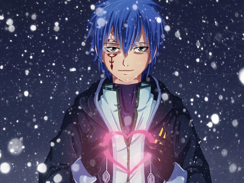 Blue-haired Anime Character — Blue, Dramatic, Night, Snow