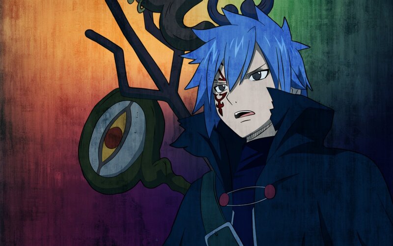 Blue-haired Anime Character — Blue, Dramatic, Sunset, Blue Hair