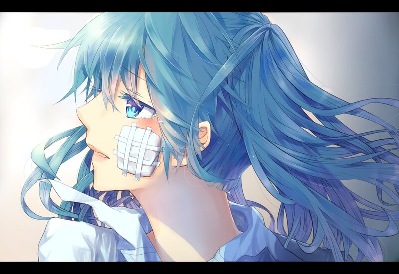Blue-haired Anime Character — Blue, Dramatic, Tape