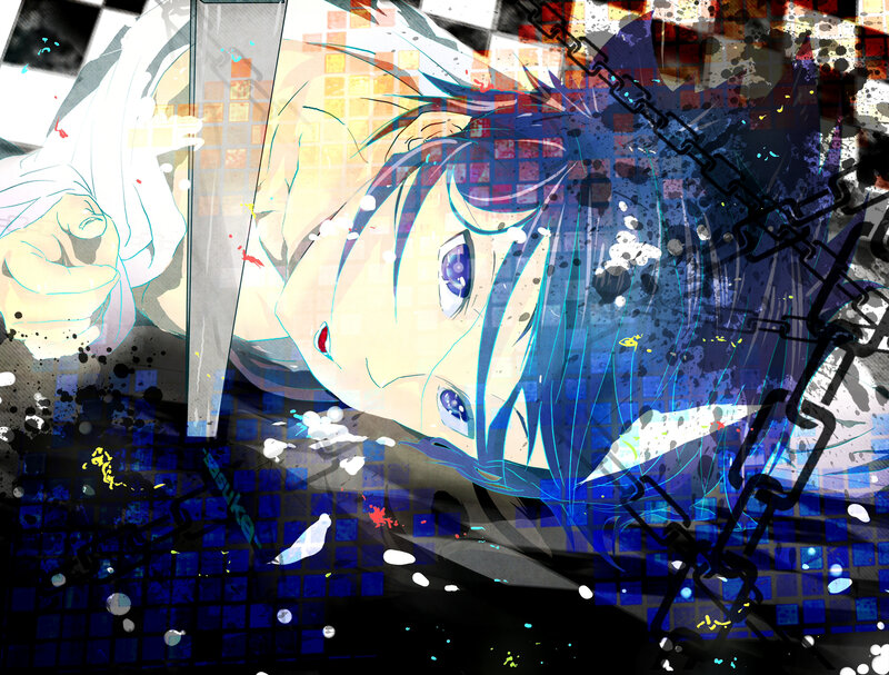 Blue-haired Anime Character — Blue, Dramatic