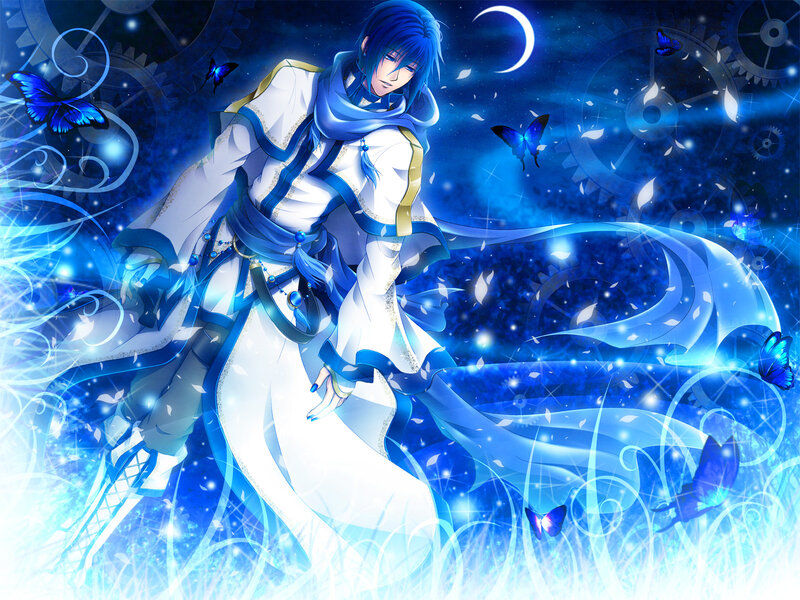 Blue-haired Anime Character — Blue, Dreamy, Night