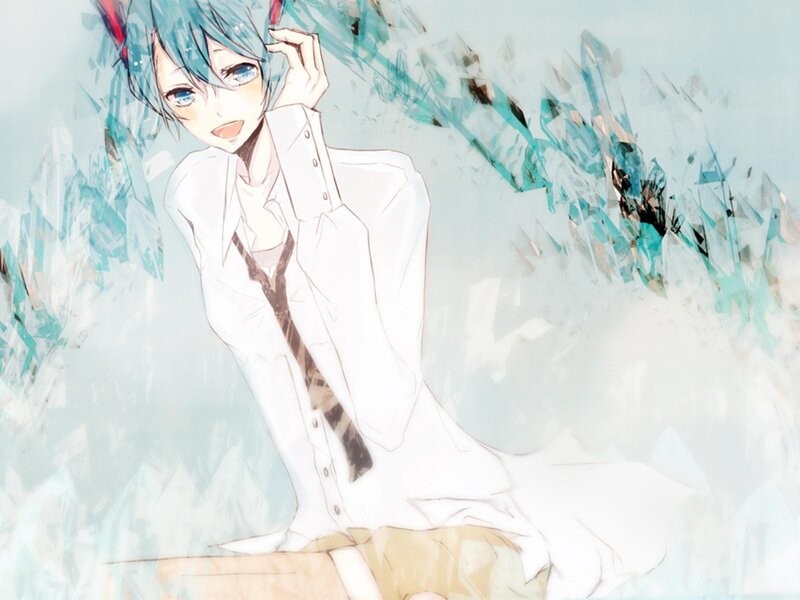 Blue-haired Anime Character — Blue, Dreamy