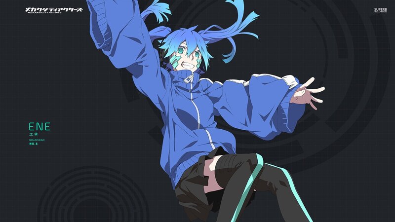 Blue-haired Anime Character — Blue, Dynamic, Anime Art, Text Overlay