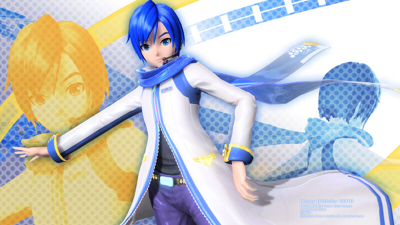 Blue-haired Anime Character — Blue, Dynamic, Digital Art, Microphone