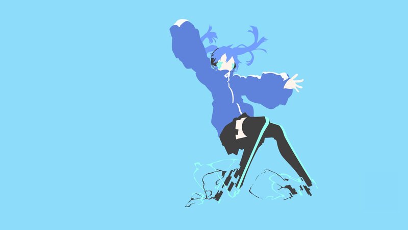 Blue-haired Anime Character — Blue, Dynamic, Digital Art, Sweatshirt