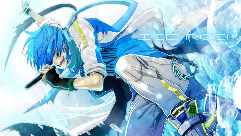 Blue-haired Anime Character — Blue, Dynamic, Microphone