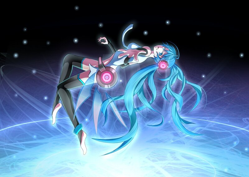 Blue-haired Anime Character — Blue, Dynamic, Night